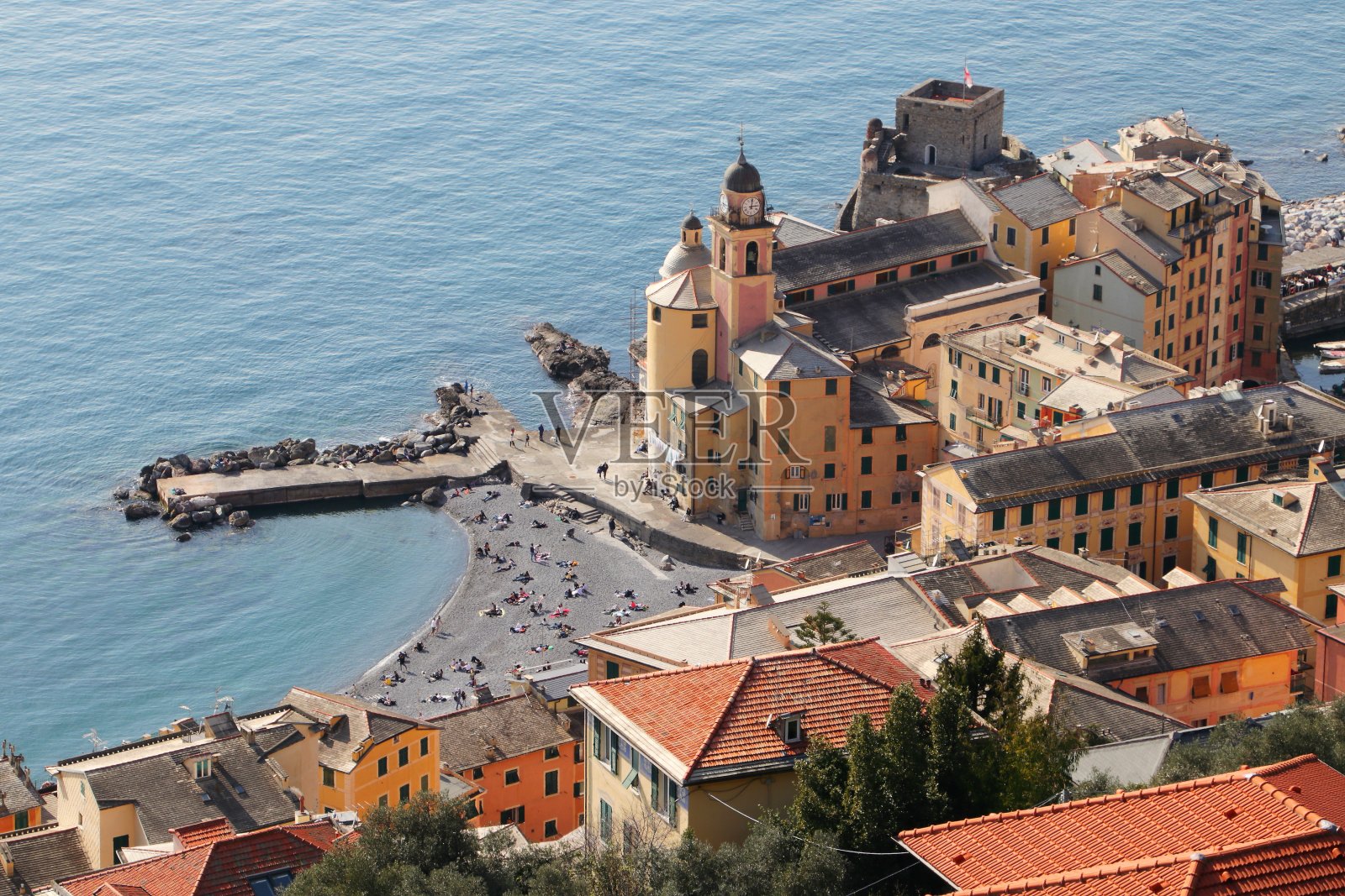 意大利利古里亚卡莫格利亚的鸟瞰图照片摄影图片