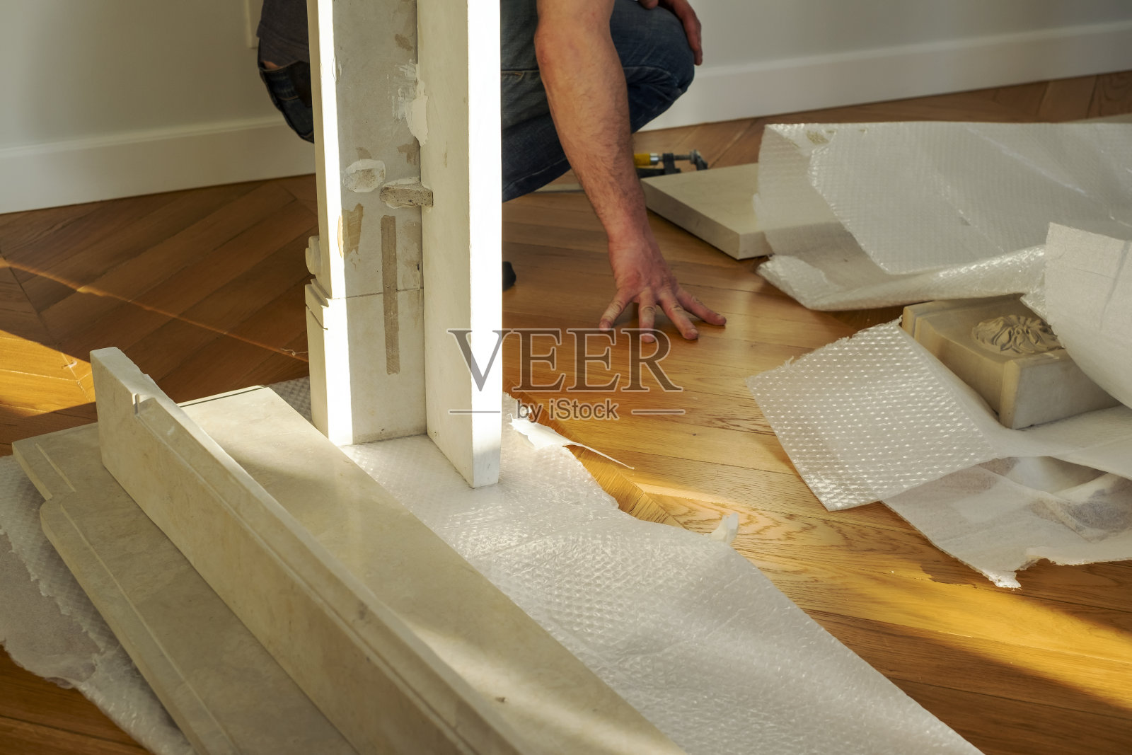 部分的壁炉照片摄影图片