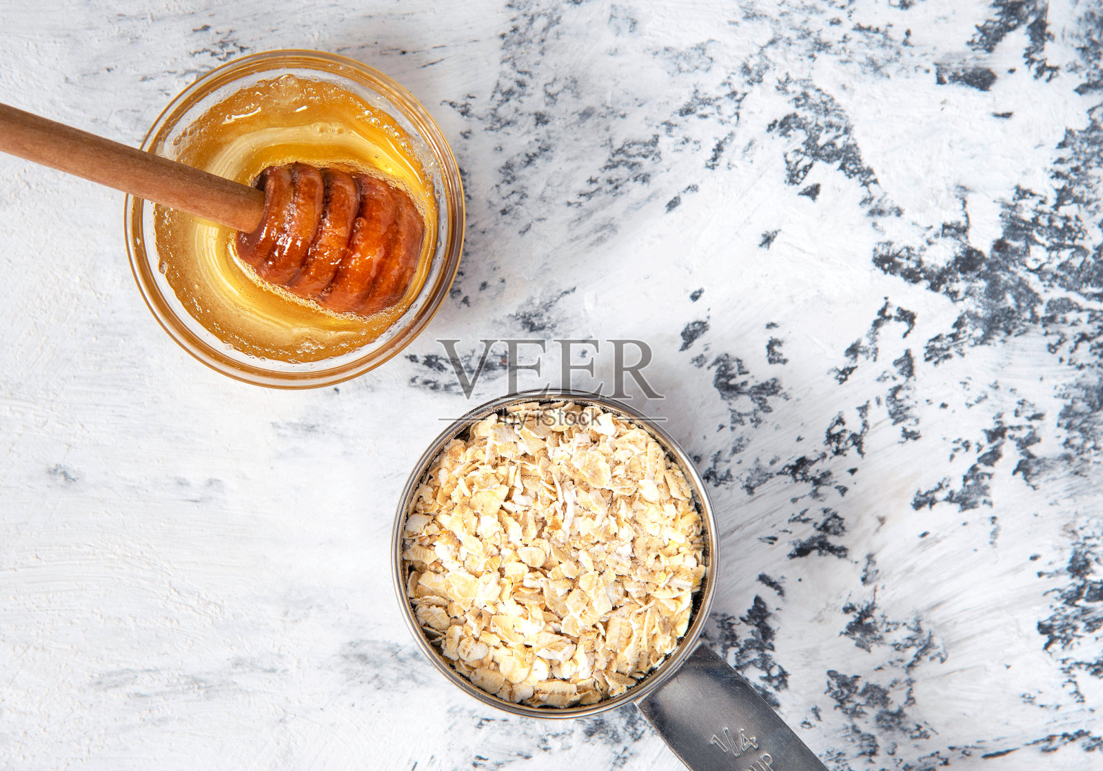 自制化妆品成分，护肤、养身。俯视图照片摄影图片