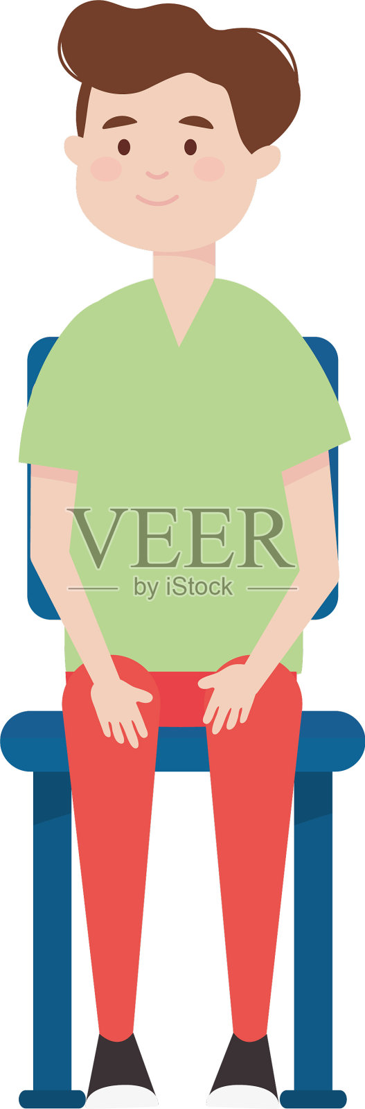 卡通人物平坐在椅子上设计元素图片