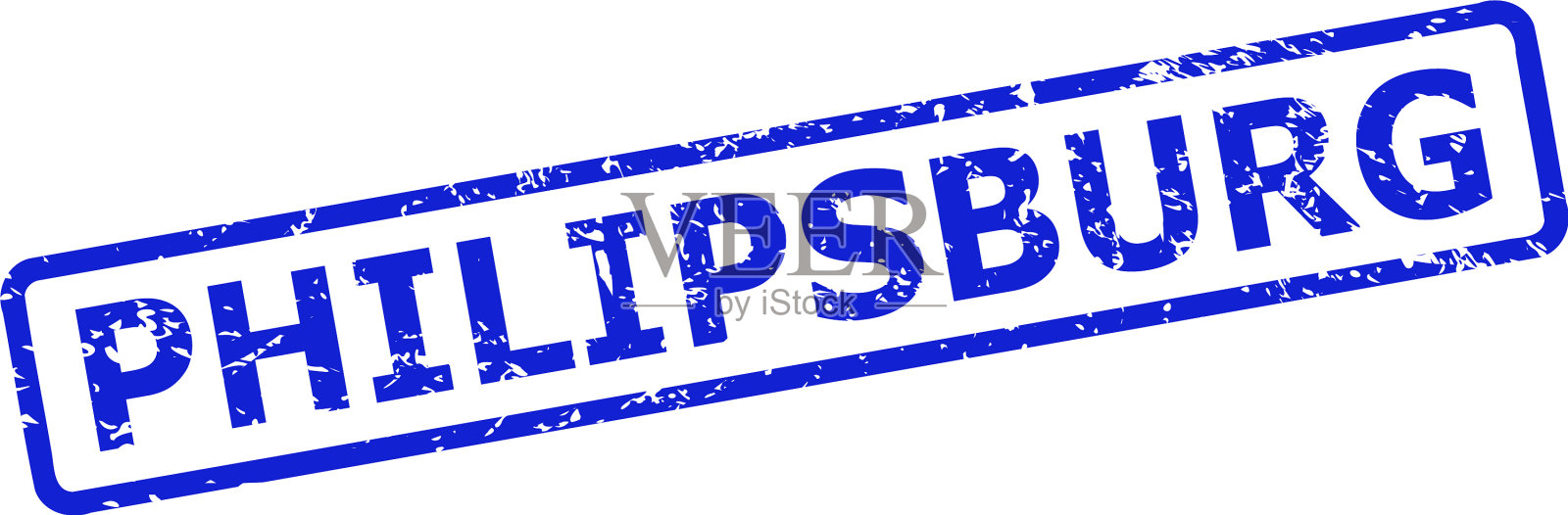 菲利普堡邮票，表面有遇险痕迹插画图片素材