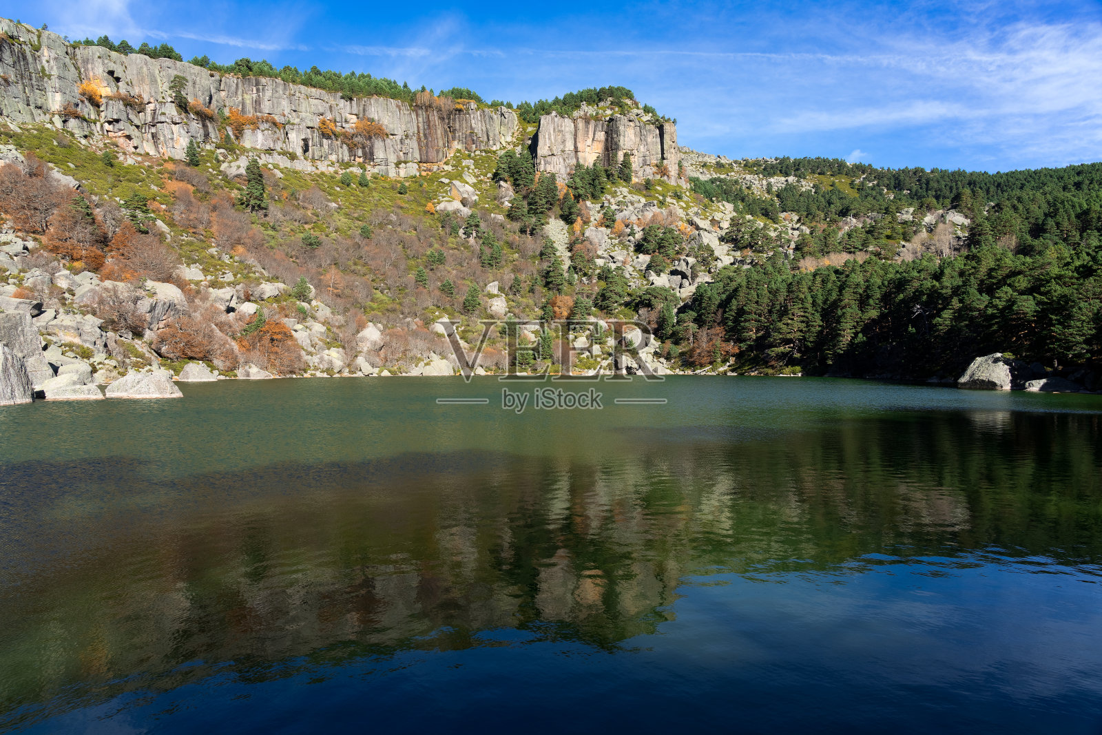 黑泻湖自然公园在索里亚，卡斯蒂利亚León，西班牙照片摄影图片
