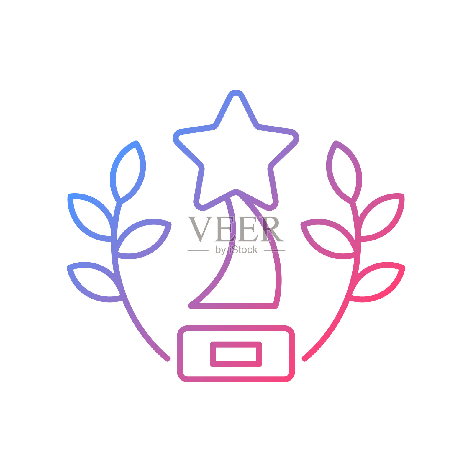 获奖内容渐变线性矢量图标图标素材