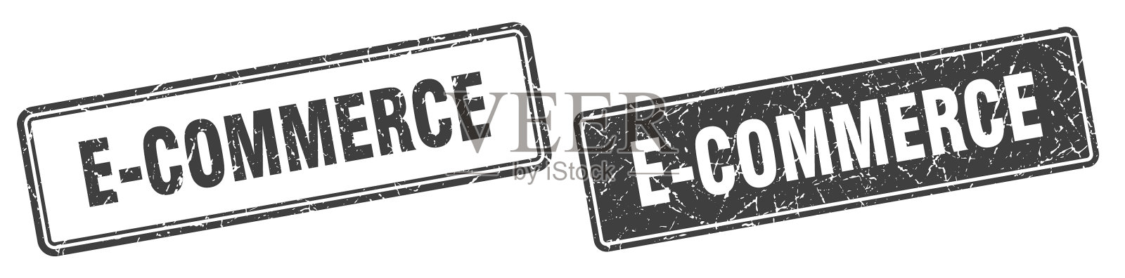 电子商务邮票套装电子商务广场垃圾标识插画图片素材