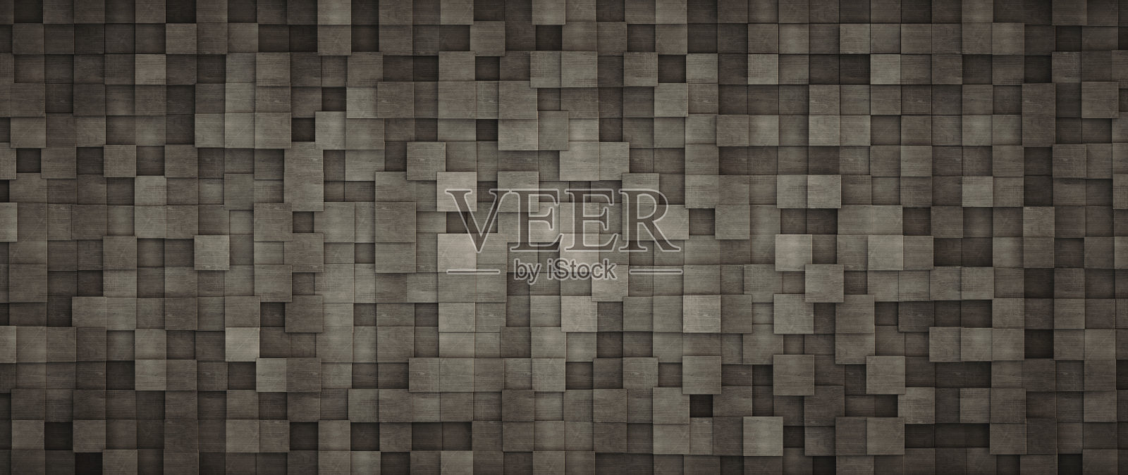 灰色和脏乱的纹理，不规则的格子图案背景-正面视野宽水平组成照片摄影图片