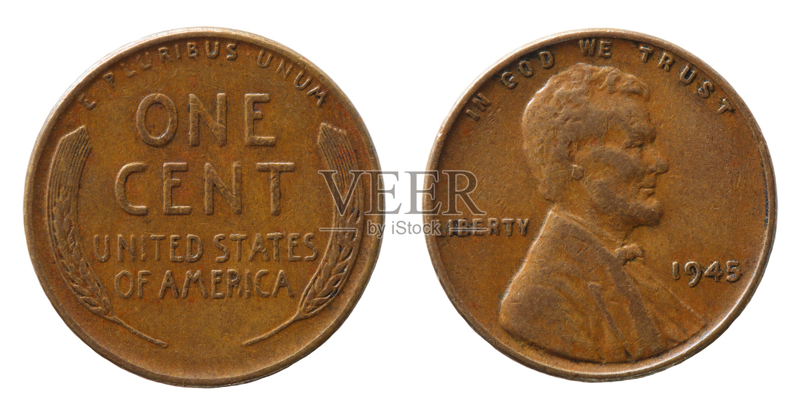 一分钱硬币照片摄影图片