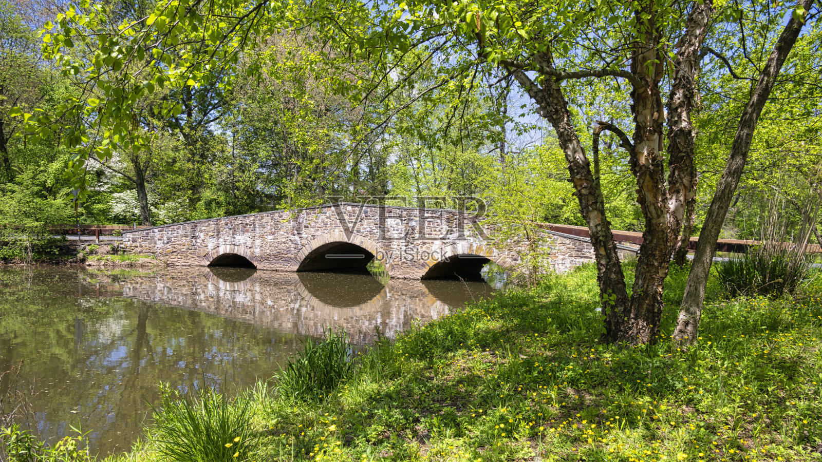派克跑历史上的石拱桥照片摄影图片