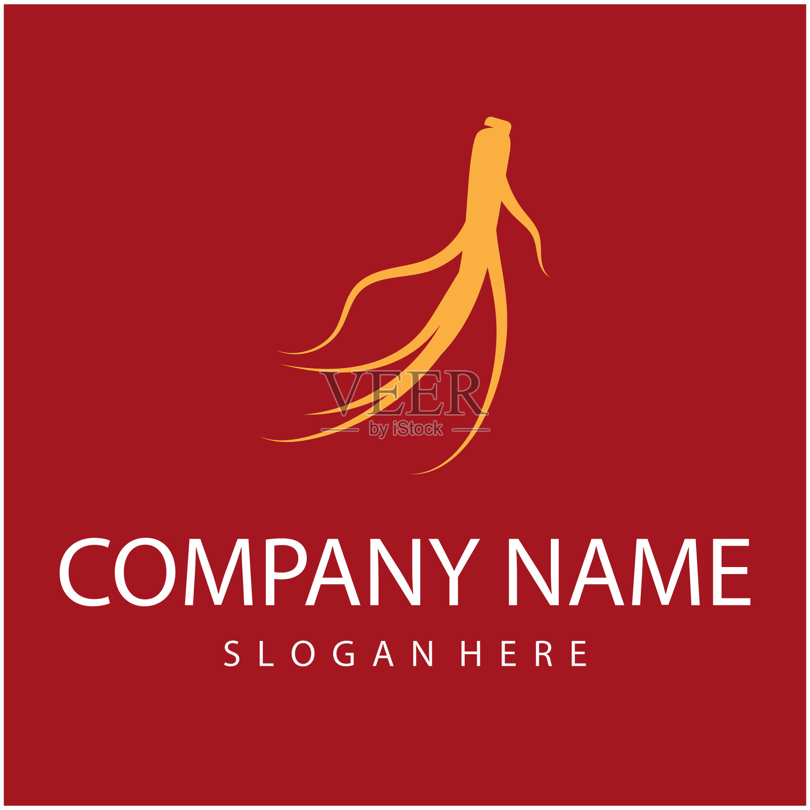 人参波标志模板插画图片素材