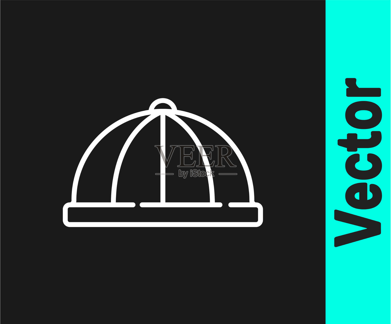 白色线bahat图标孤立在黑色插画图片素材