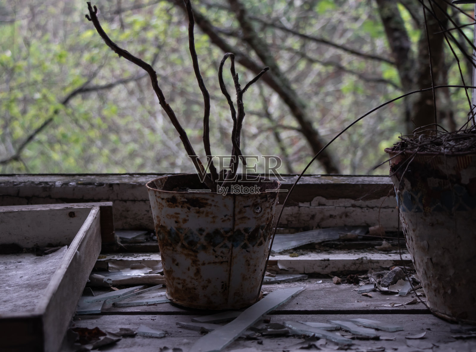 摧毁了窗台照片摄影图片