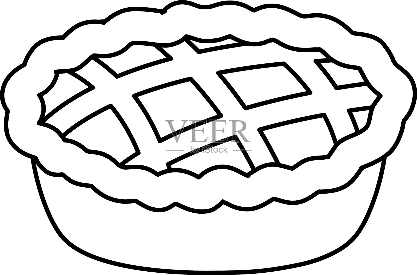 苹果派图标线条风格设计元素图片