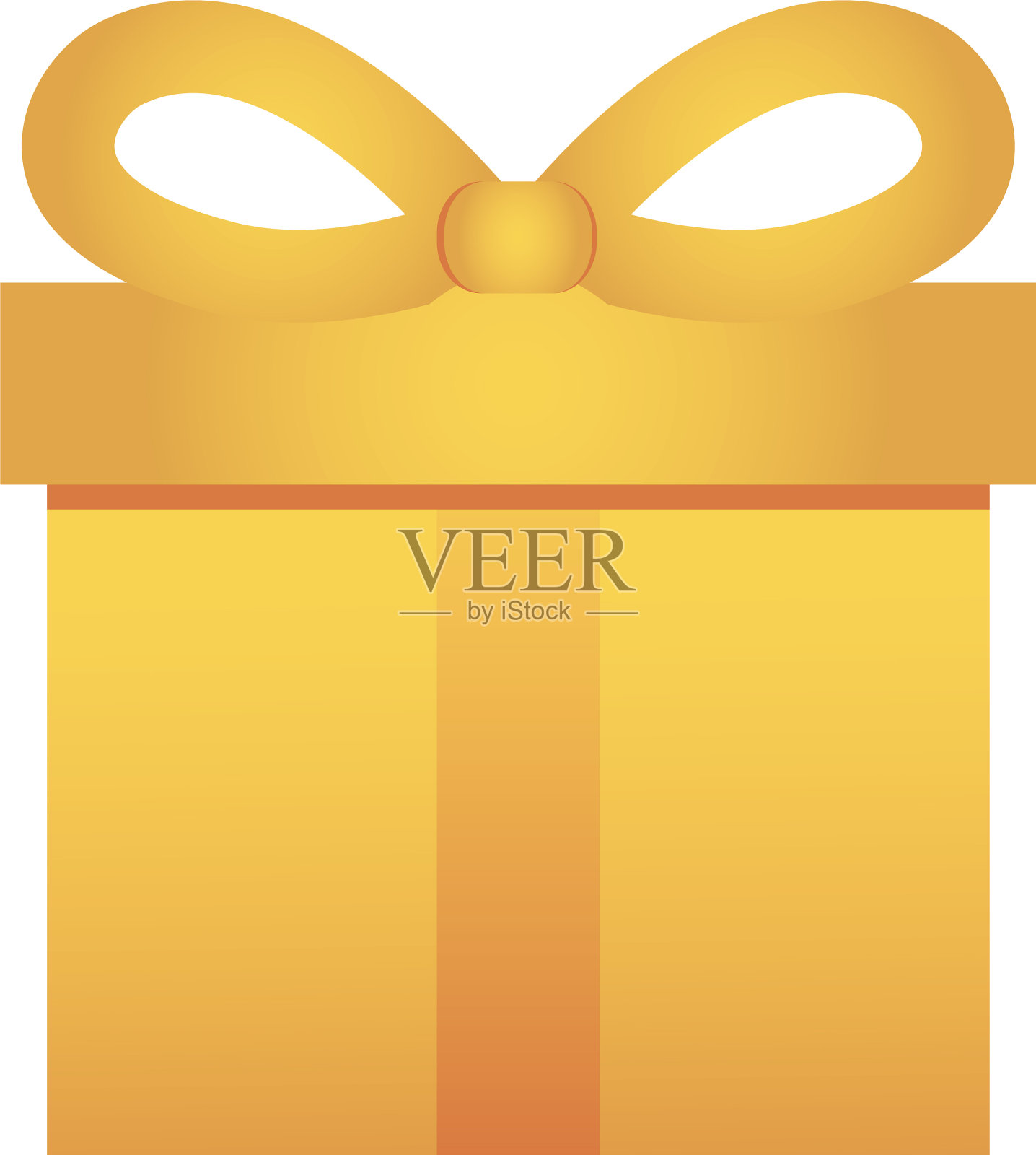 金色礼盒图标扁平化风格设计元素图片