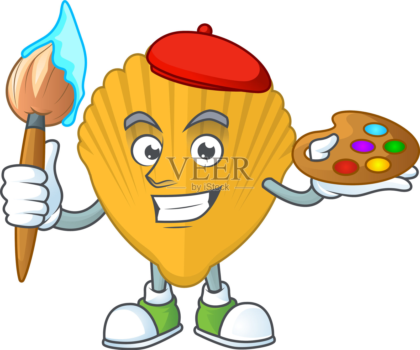 创造性的艺术家黄色夹画用画笔设计元素图片