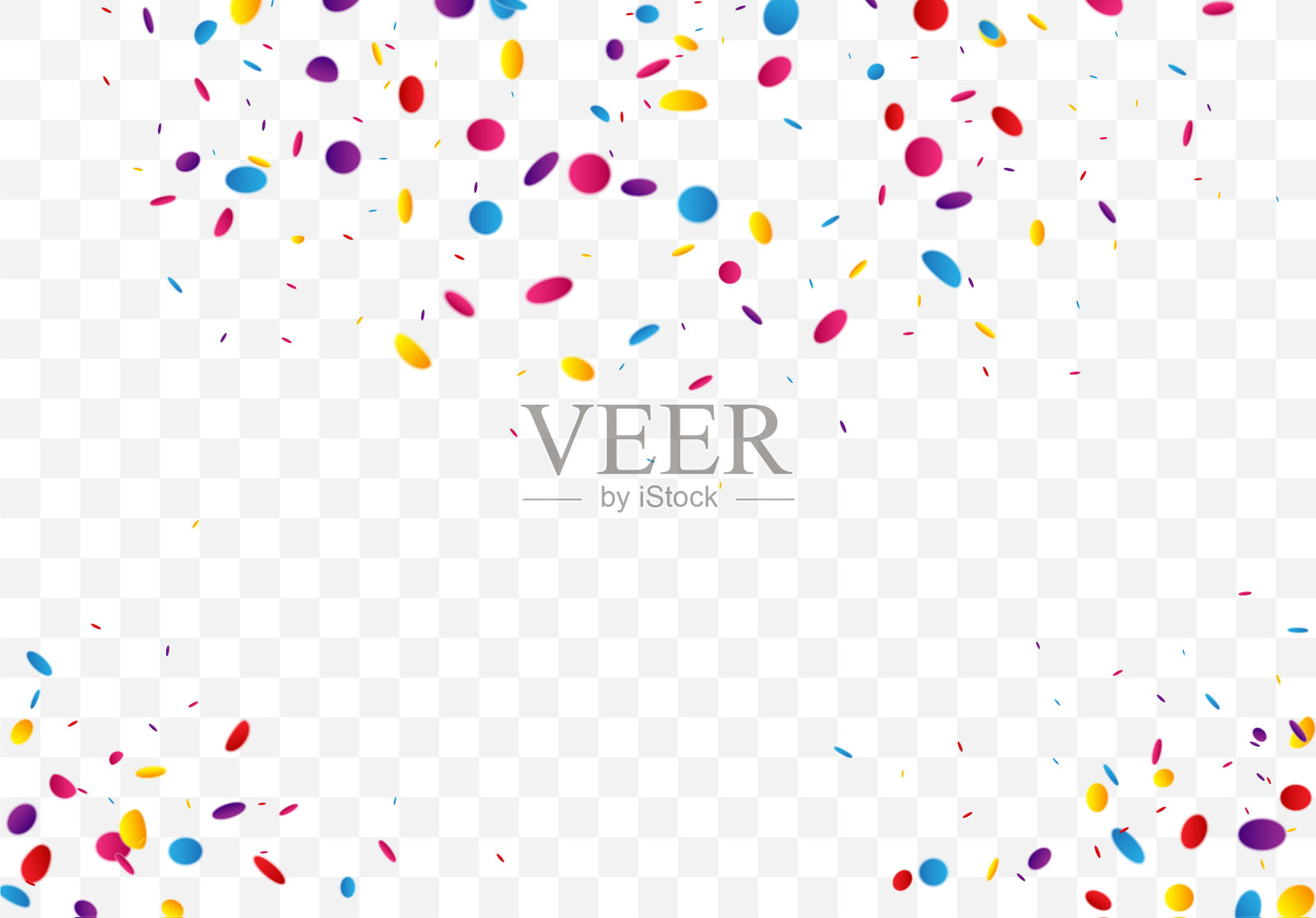 五彩缤纷的五彩纸屑和庆祝彩带插画图片素材