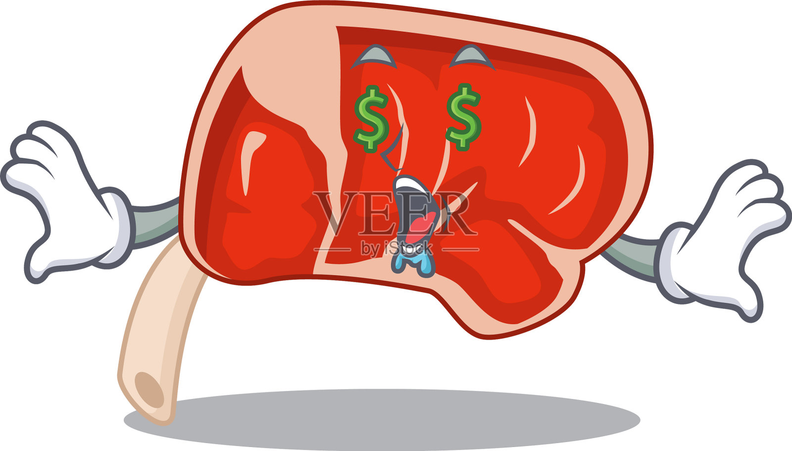 富有卡通人物概念prime rib设计元素图片