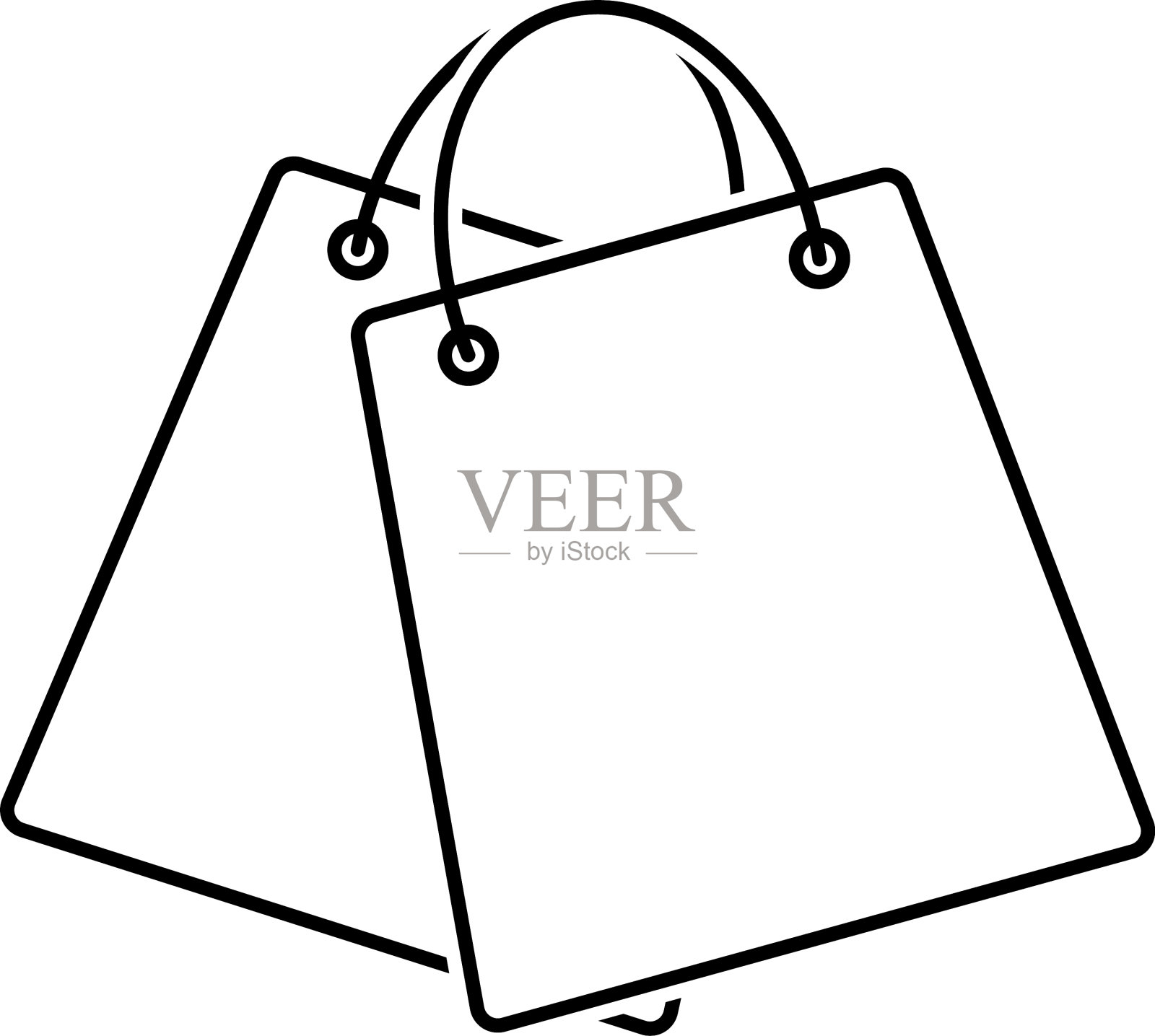 两个购物袋图标设计元素图片