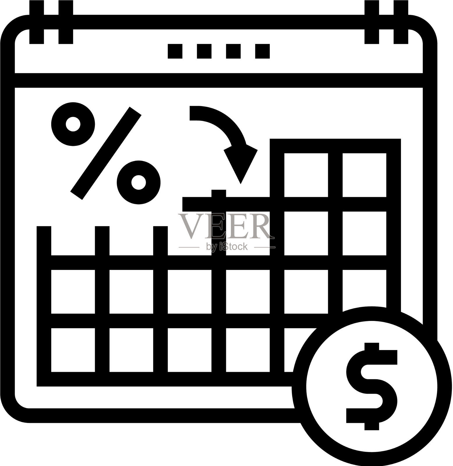 日期支付贷款线图标设计元素图片