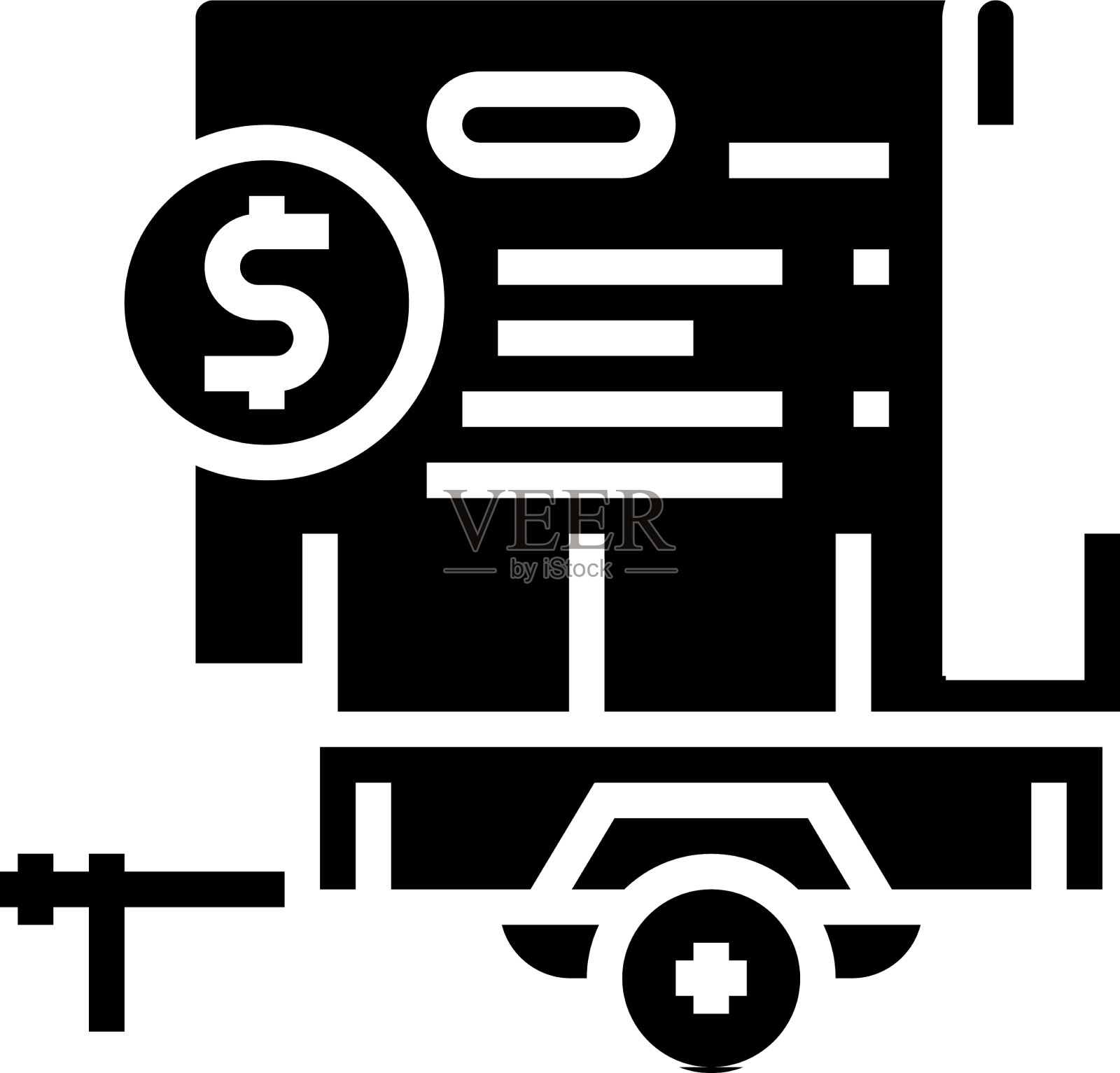 租赁拖车协议字形图标插画图片素材