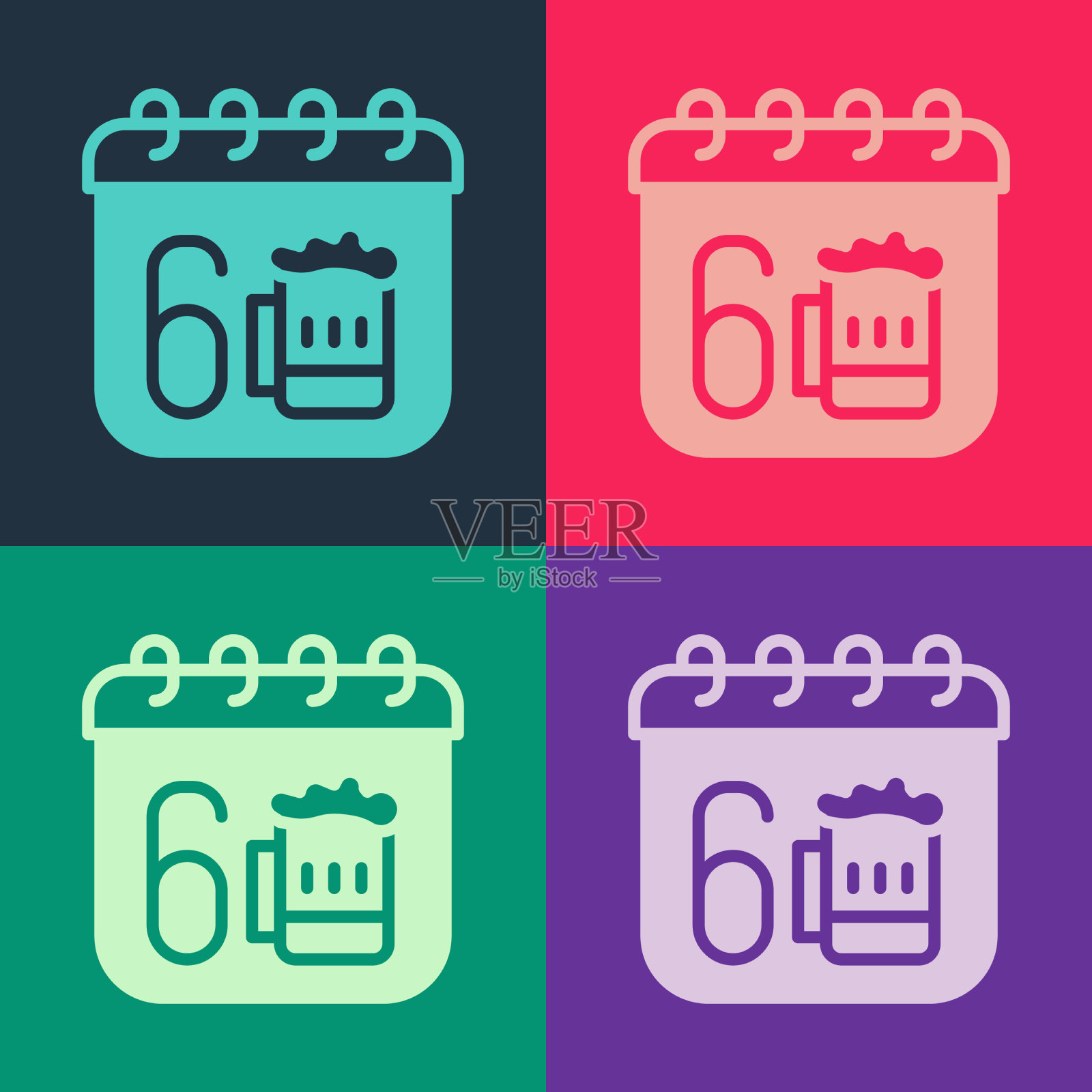 波普艺术圣帕特里克节日历图标图标素材