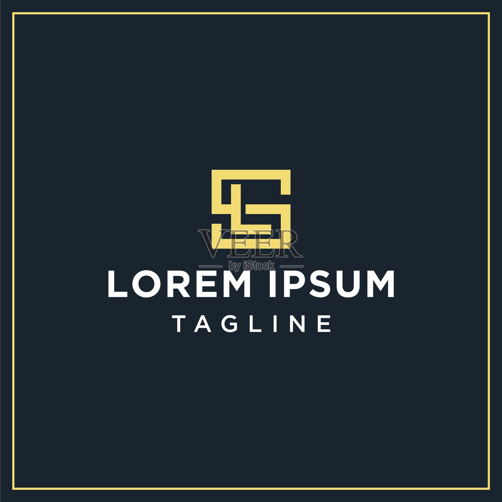 Sl或ls方形标志插画图片素材