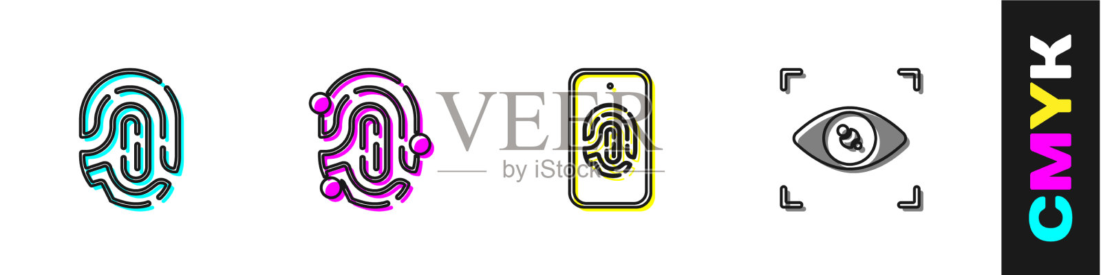 设置指纹手机，指纹扫描图标素材