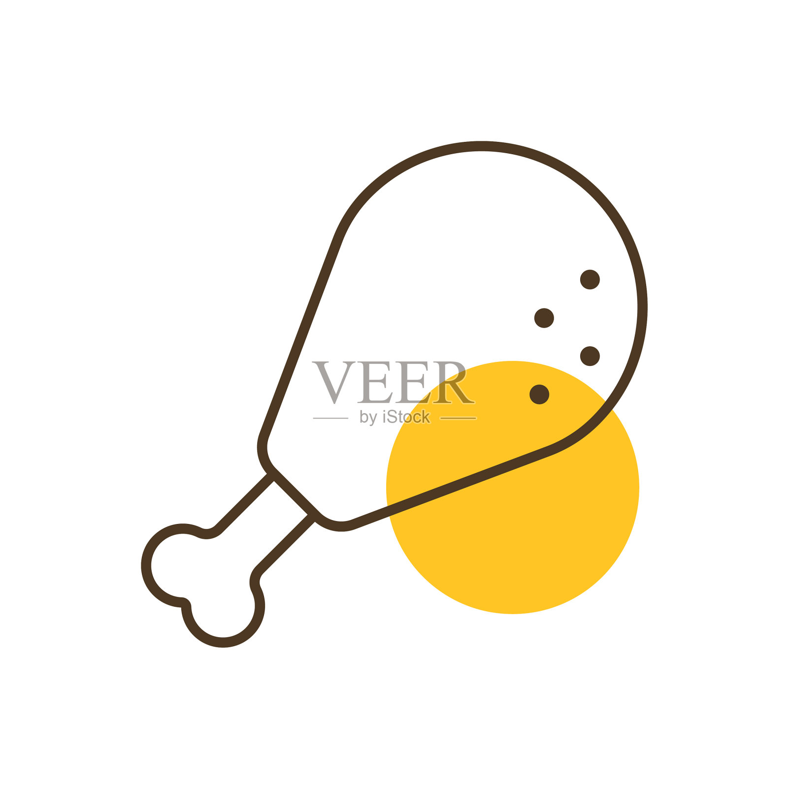 鸡腿图标快餐标志设计元素图片