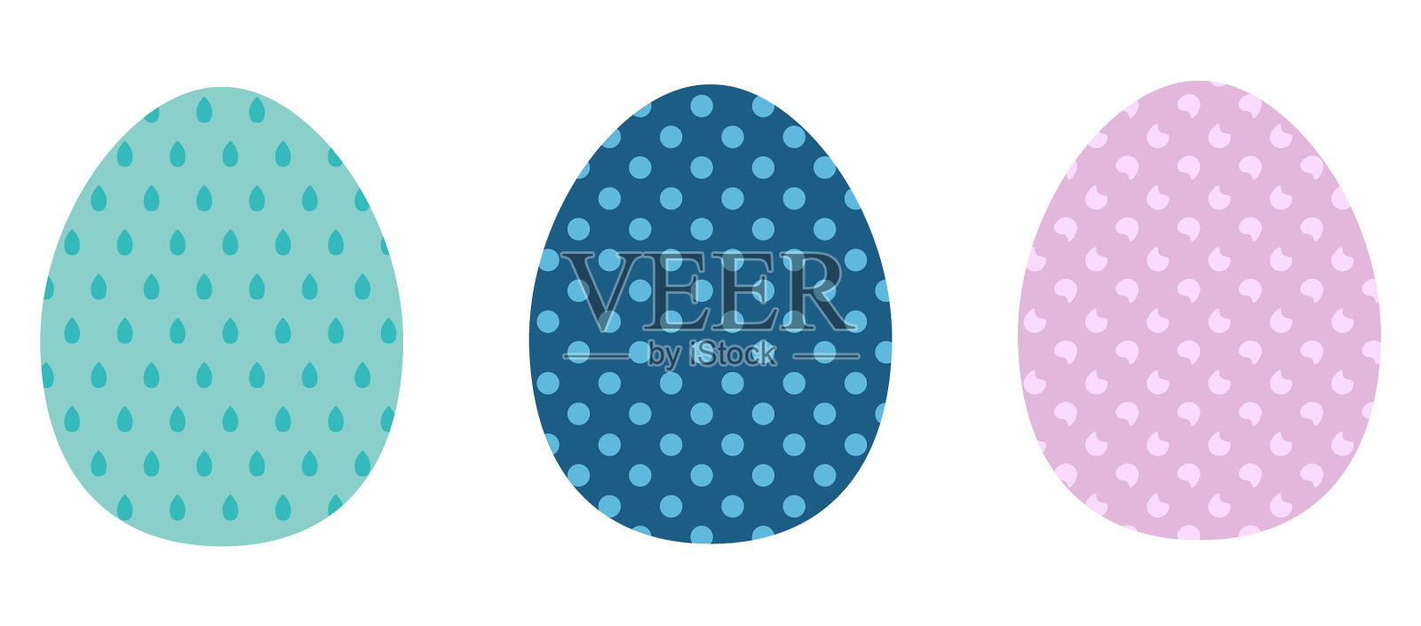 一套五彩缤纷的复活节彩蛋插画图片素材