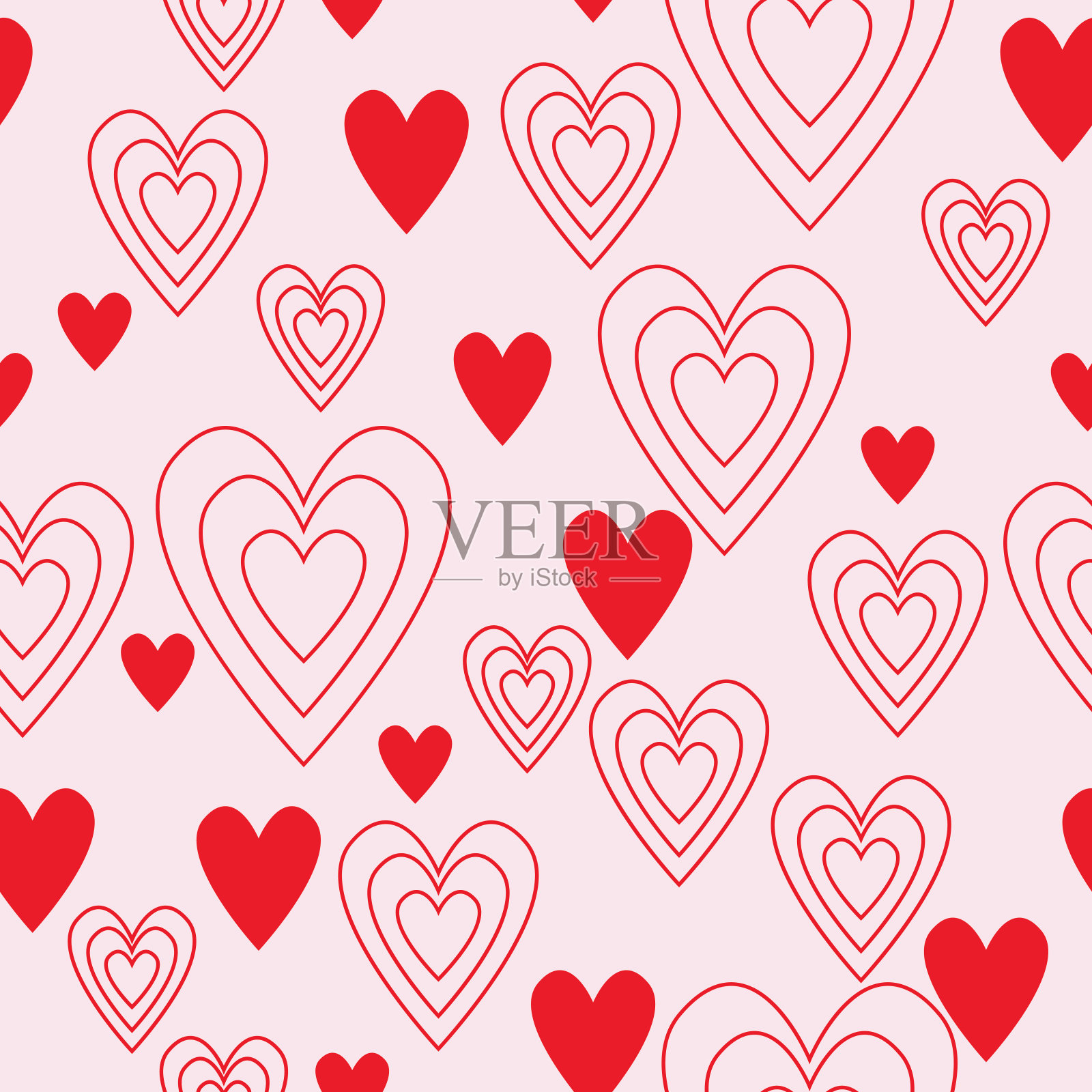 心矢量无缝图案设计插画图片素材