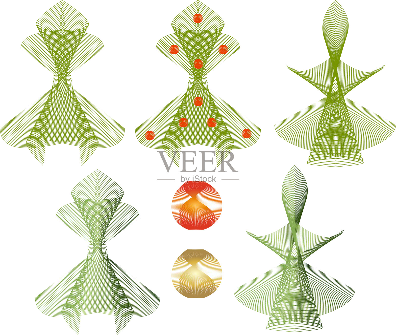 圣诞树网过渡用的是绿色插画图片素材