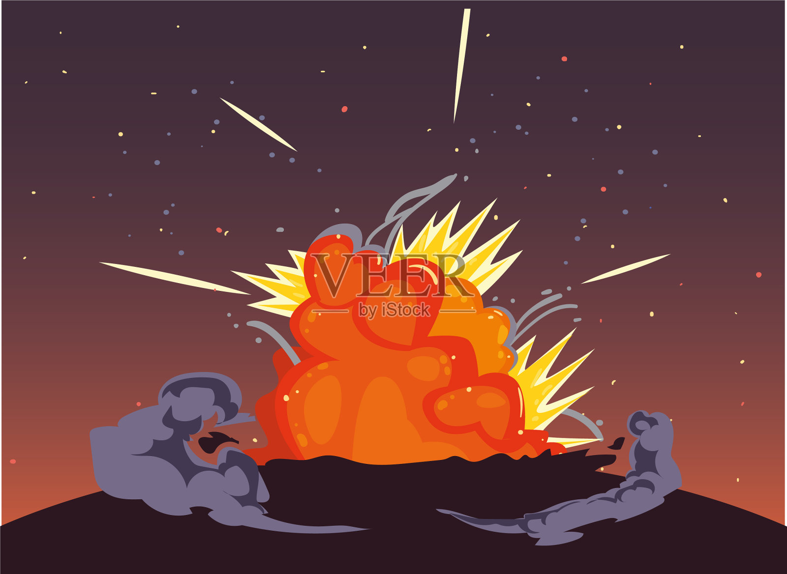 爆炸火焰卡通图标设计插画图片素材