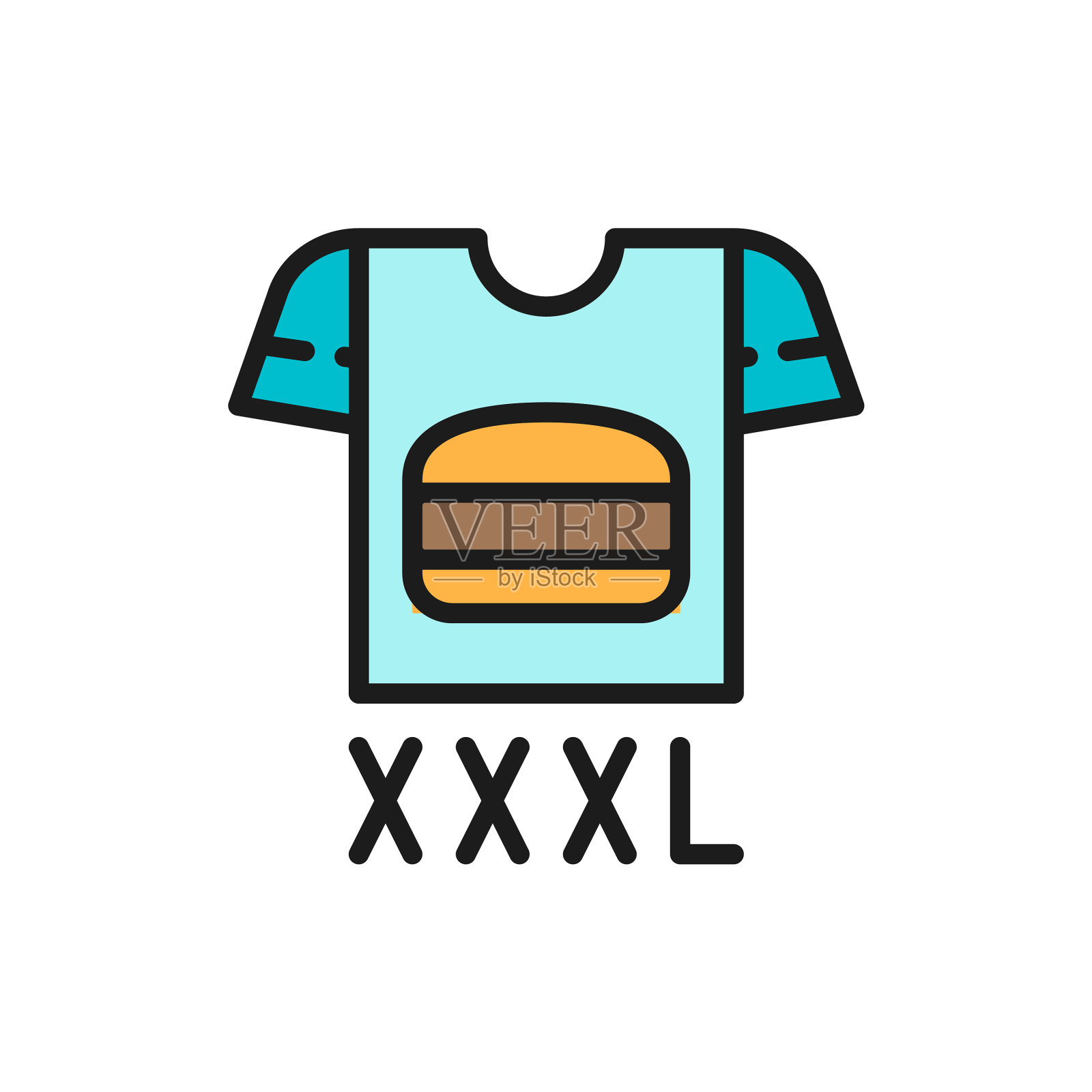 胖人的衣服大码平色线插画图片素材