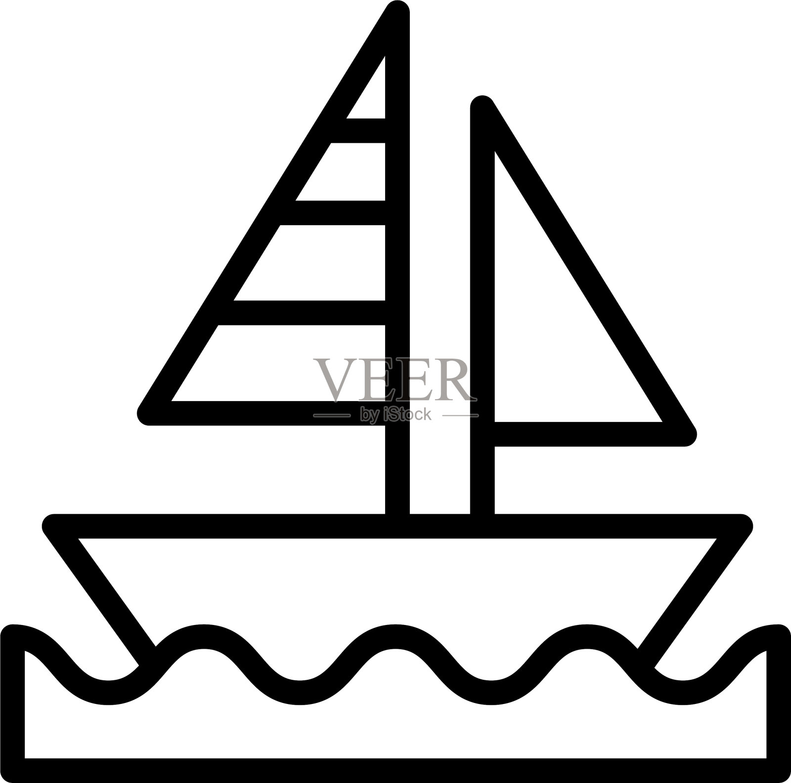 帆船运输运输车辆系插画图片素材