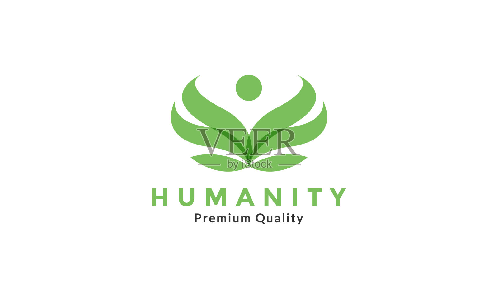 多值抽象叶人或人头插画图片素材