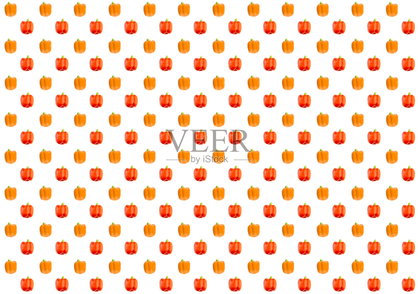 甜青椒、黄椒、红椒竖排在白色孤立的背景上照片摄影图片