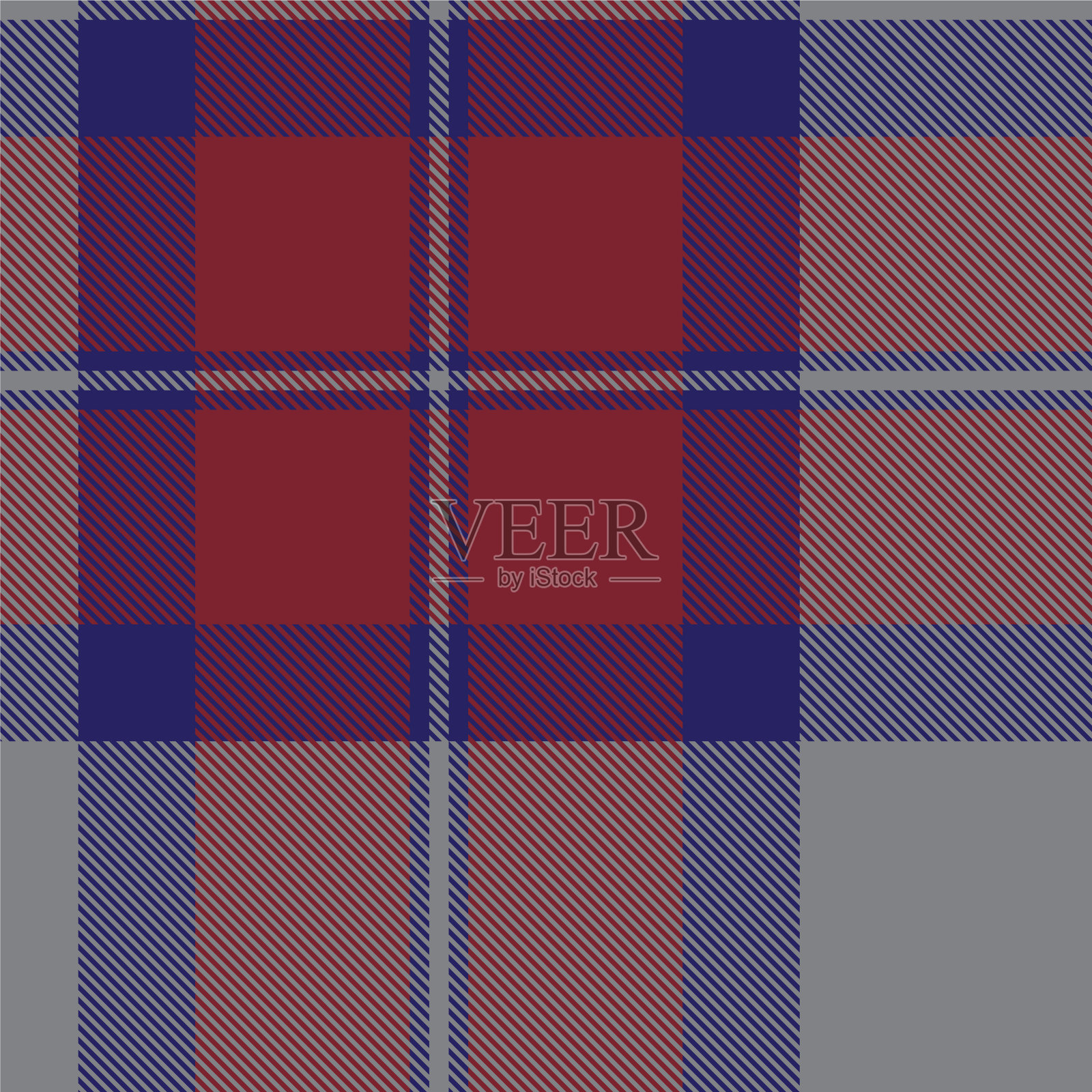 红色海军蓝渐变格子纹理无缝图案插画图片素材