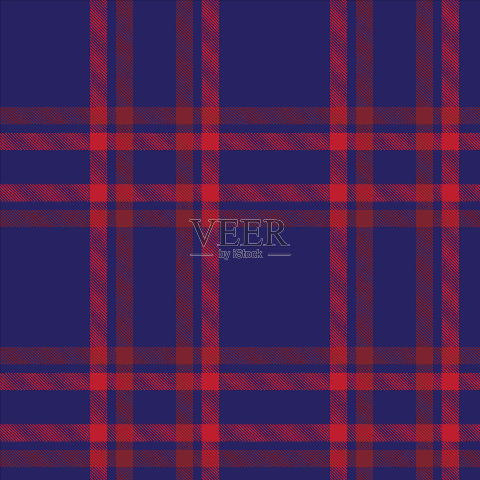 红色海军蓝渐变格子纹理无缝图案插画图片素材