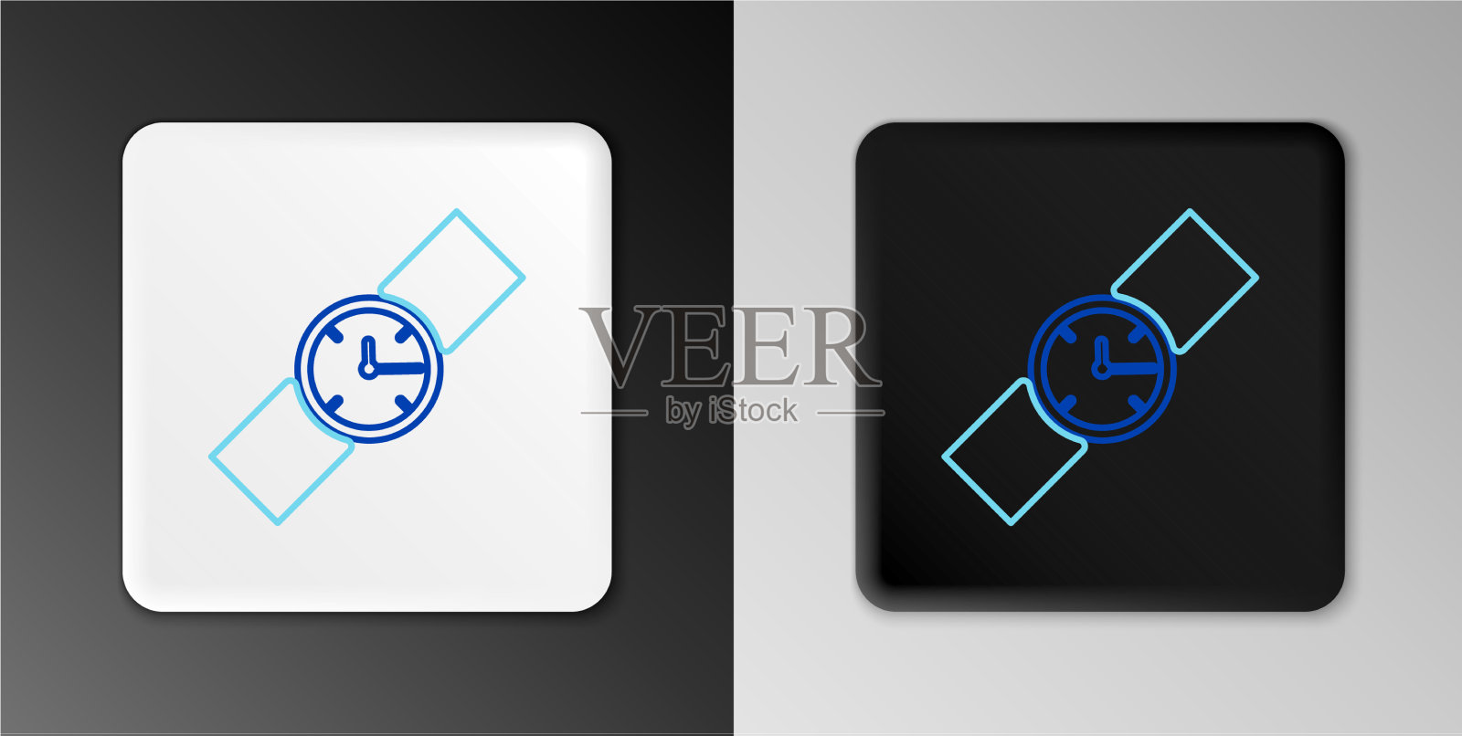 线腕表图标孤立在灰色背景图标素材