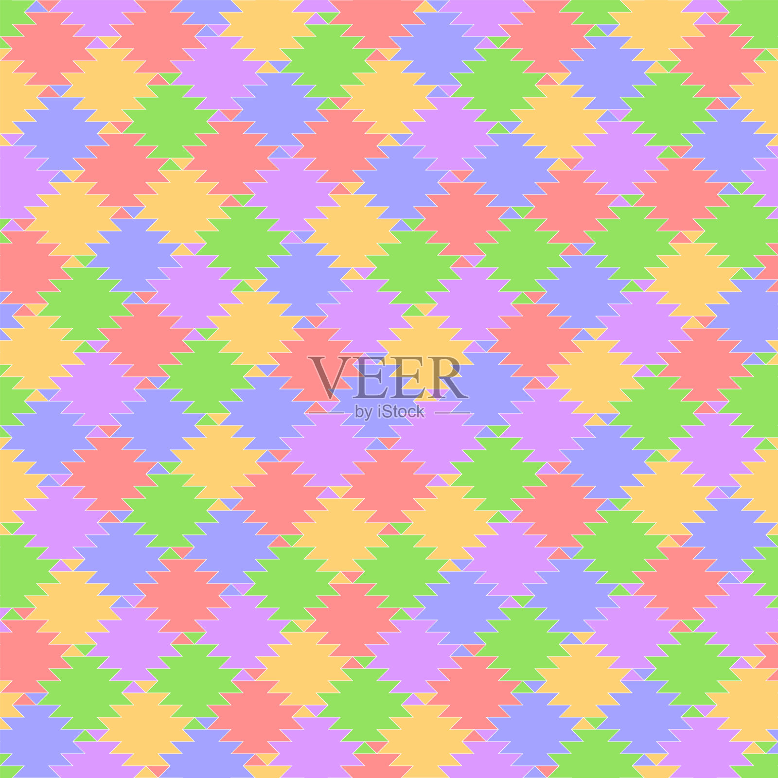 柔和的颜色地毯。几何装饰。向量无缝模式。婴儿重复的背景。样布。包装纸。连续打印。家居装饰，服装，纺织，布料的设计元素插画图片素材