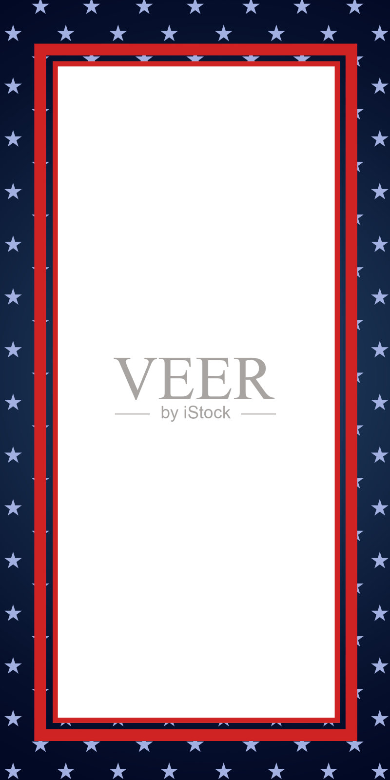 垂直框架,说明。黑暗的背景。红白相间的背景上点缀着星星，这就是美国国旗的颜色。插画图片素材