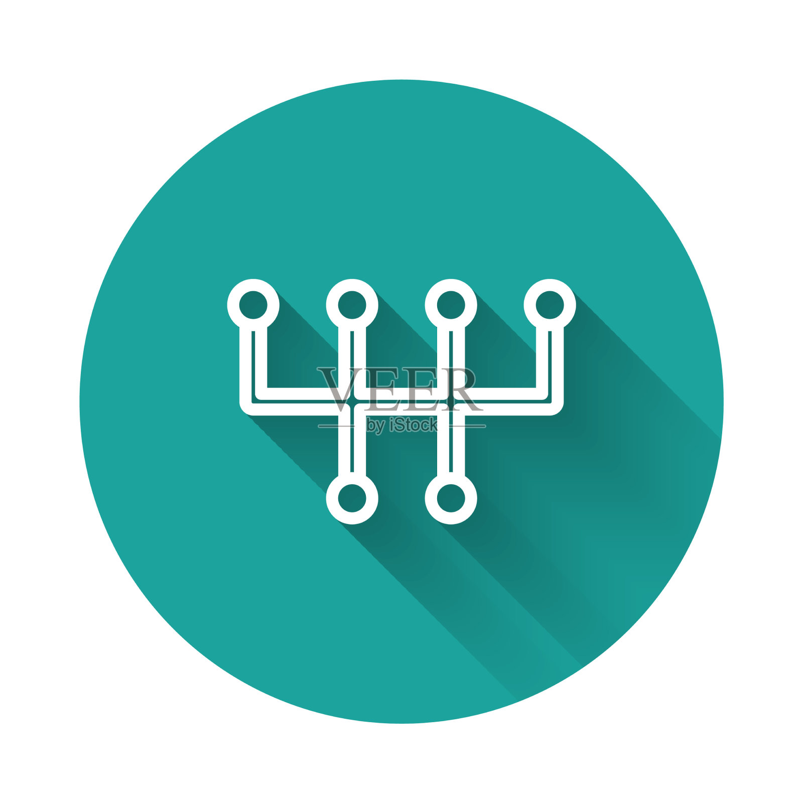 白线换挡图标与长隔离插画图片素材