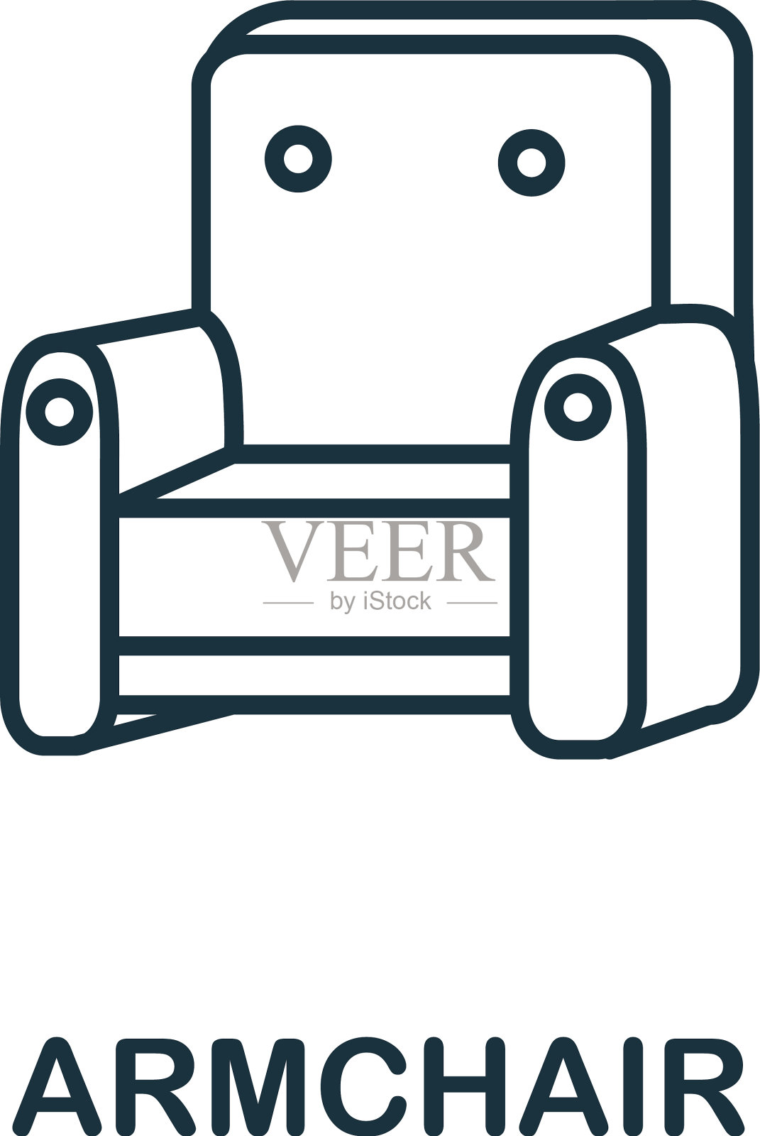 扶手椅图标从室内收集简单插画图片素材