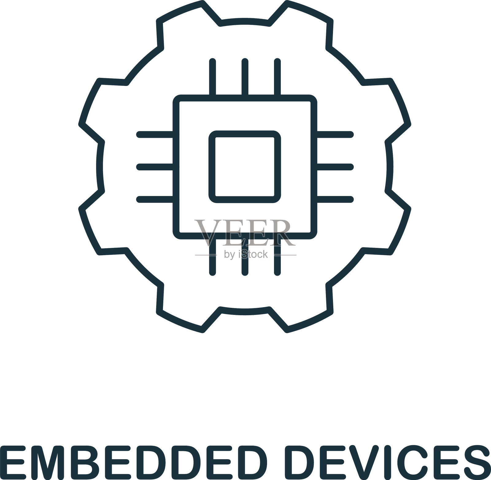嵌入式设备图标从物联网收集简单插画图片素材