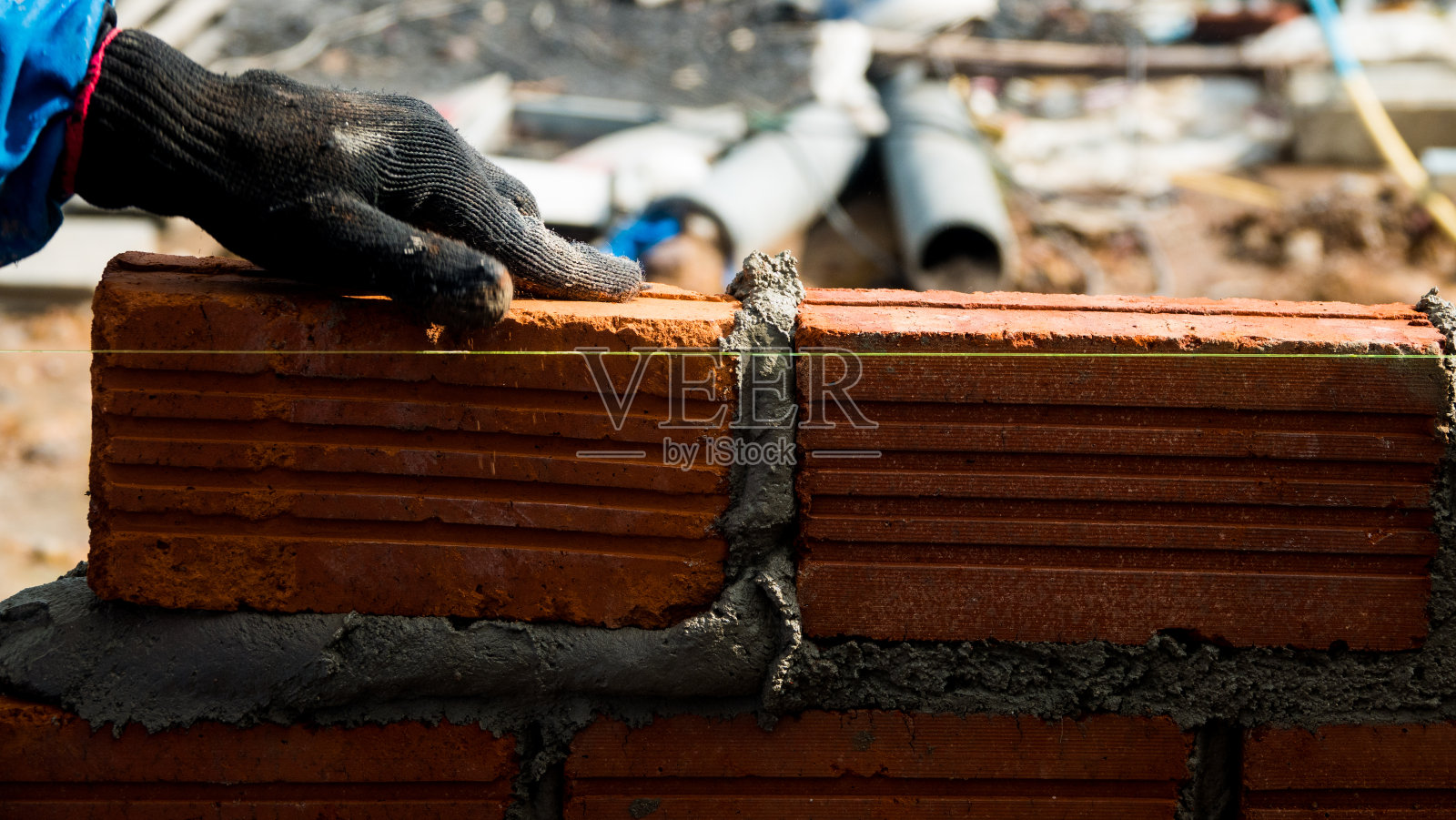 专业建筑工人砌砖和建筑照片摄影图片