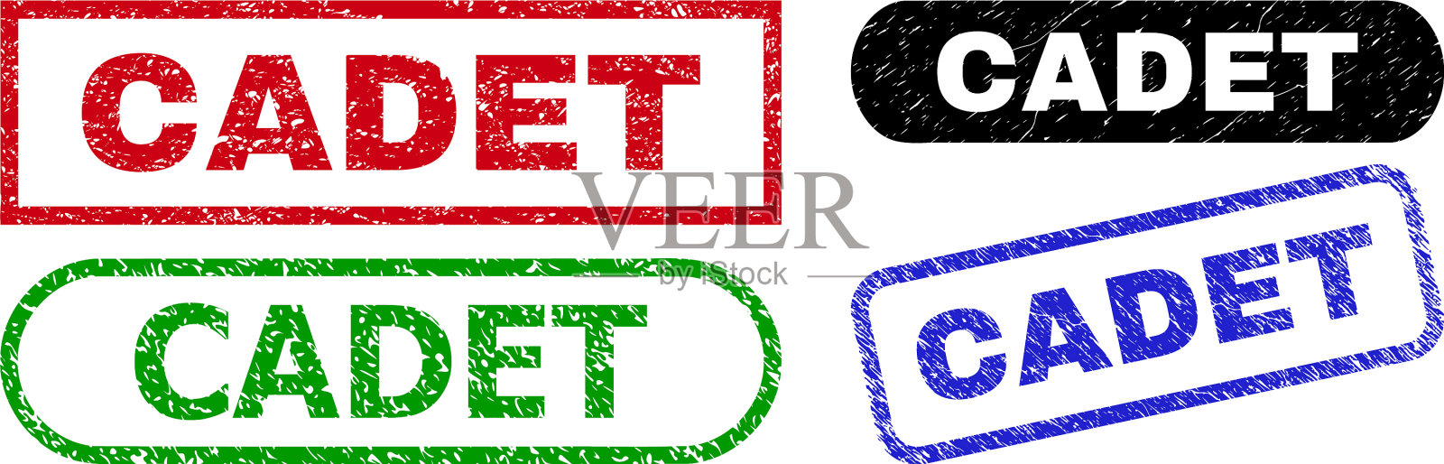 学员矩形印章使用刮花风格插画图片素材