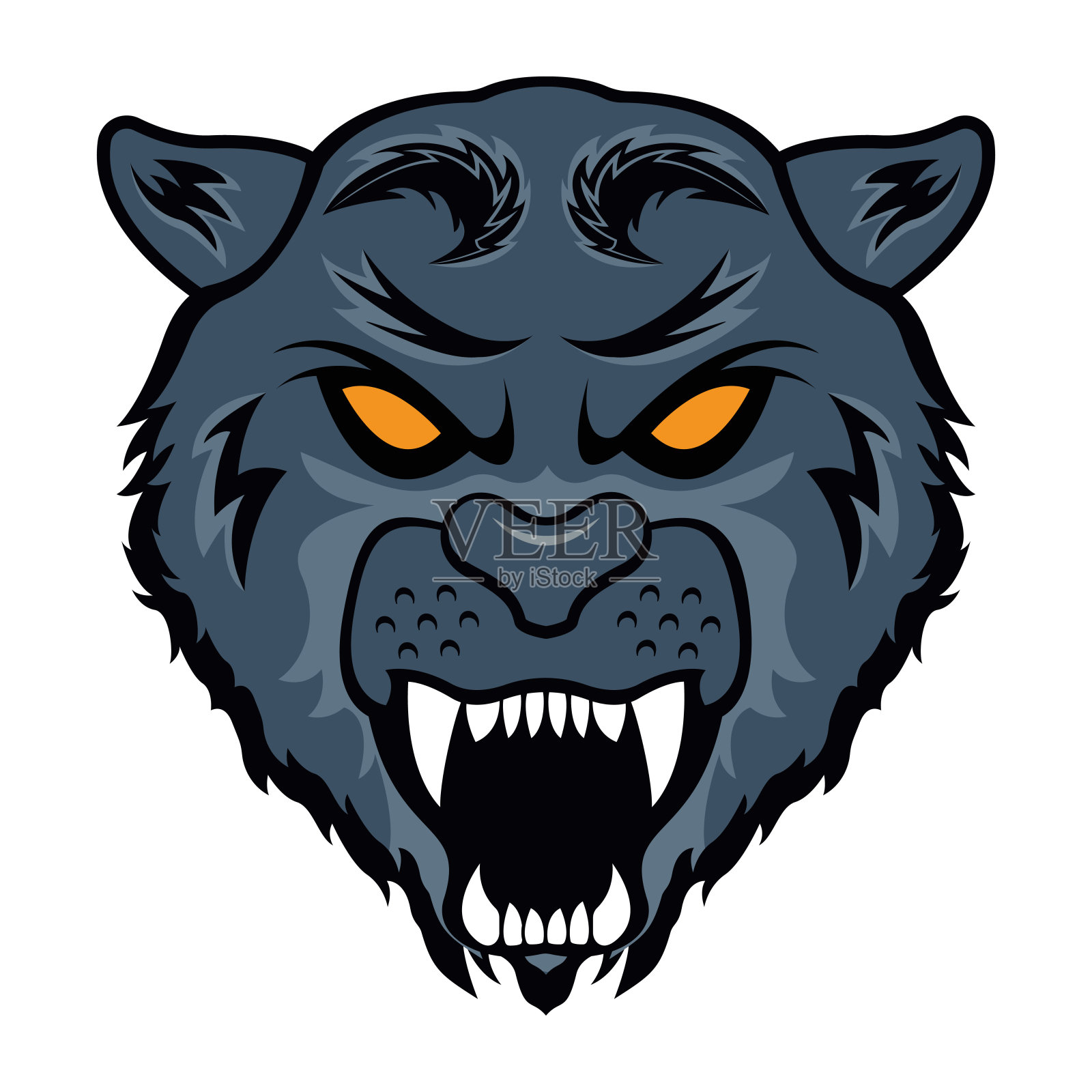 豹的脸插画图片素材