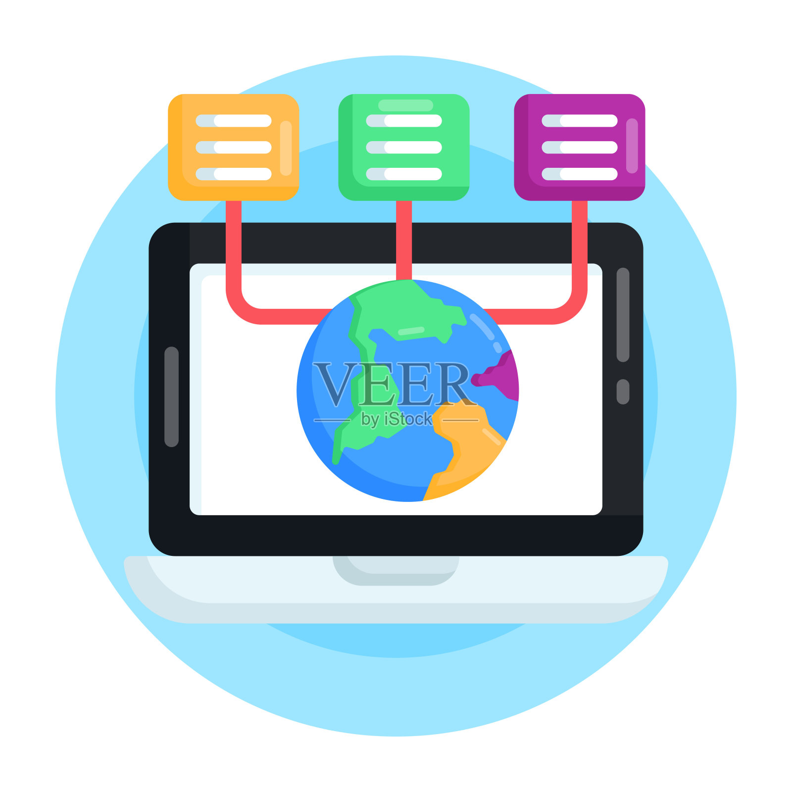 共享数据库插画图片素材