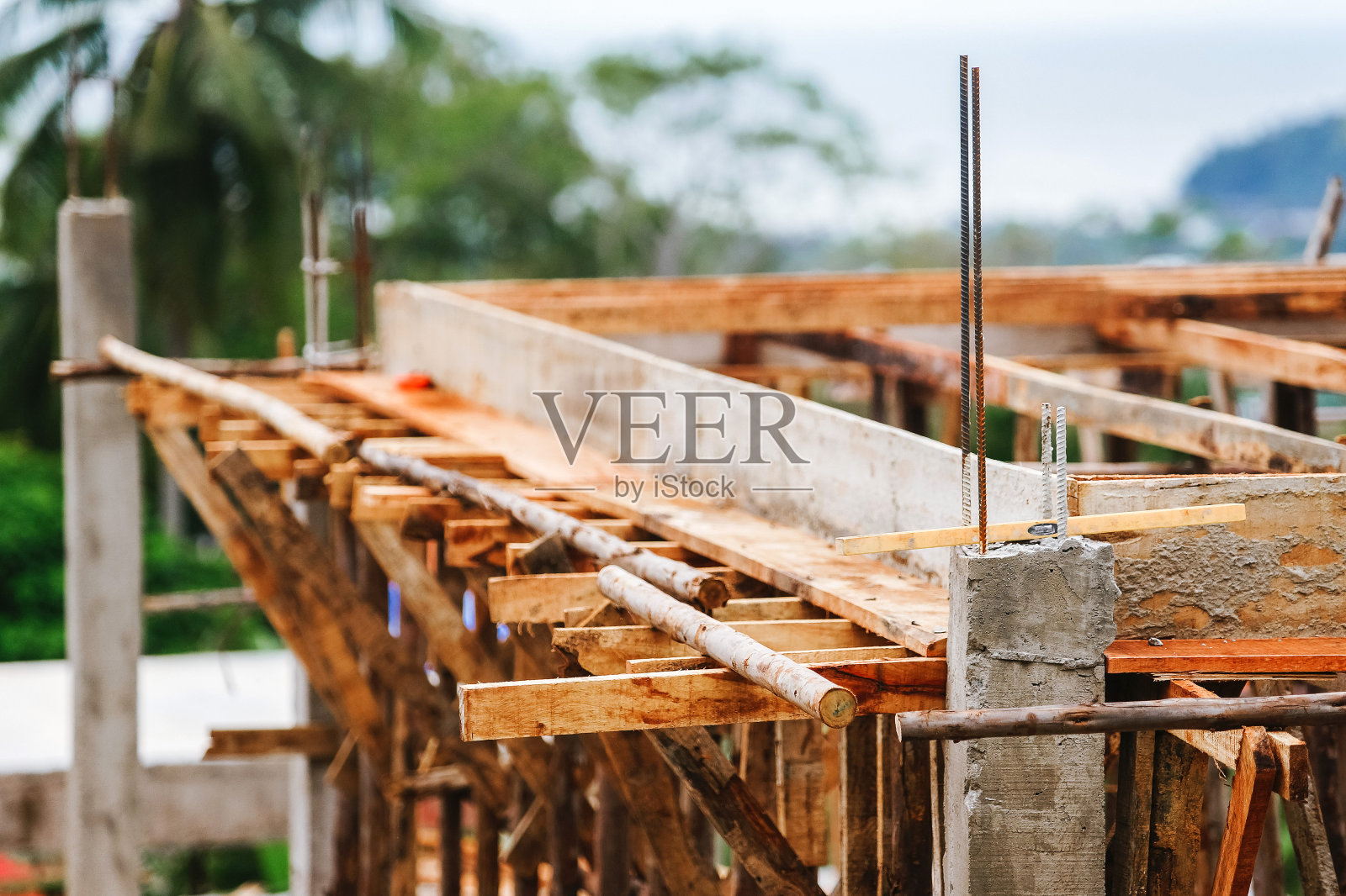 未来房屋的抗震基础照片摄影图片