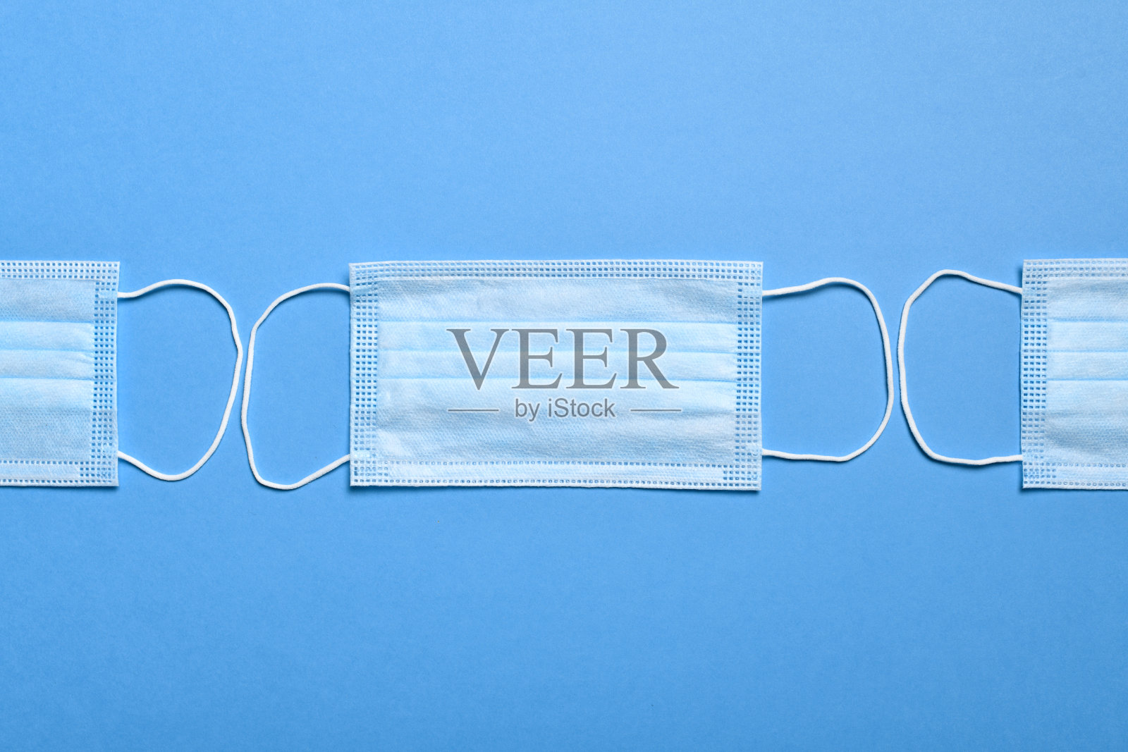 医用防护口罩，用于保护呼吸道免受病毒、细菌、冠状病毒或其他感染照片摄影图片