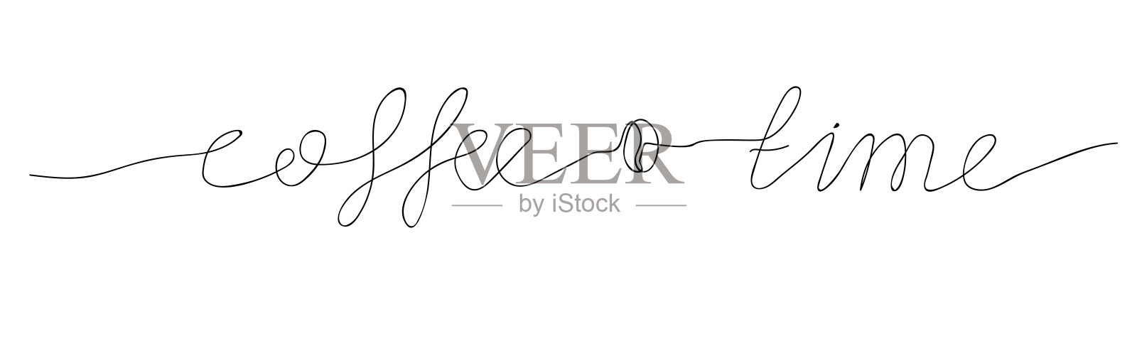 白底黑字。喝咖啡的时间设计元素图片