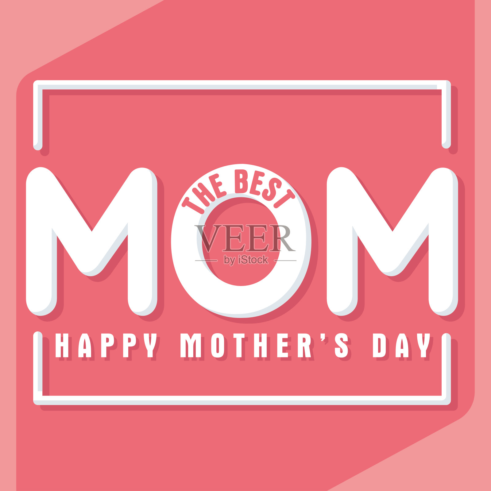 孤立的徽章与短信母亲节插画图片素材